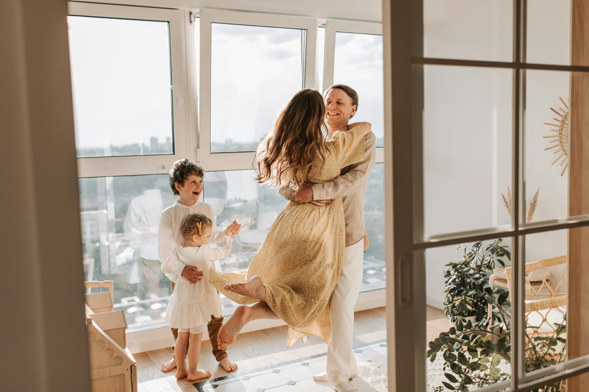 Happy family at home
